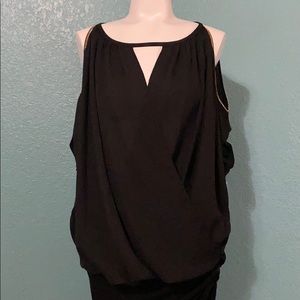 Black cold shoulder blouse